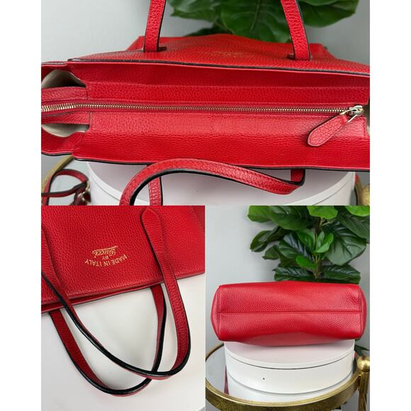 💎✨Authentic Gucci Leather Swing Tote Bag Red - Picture 6 of 7